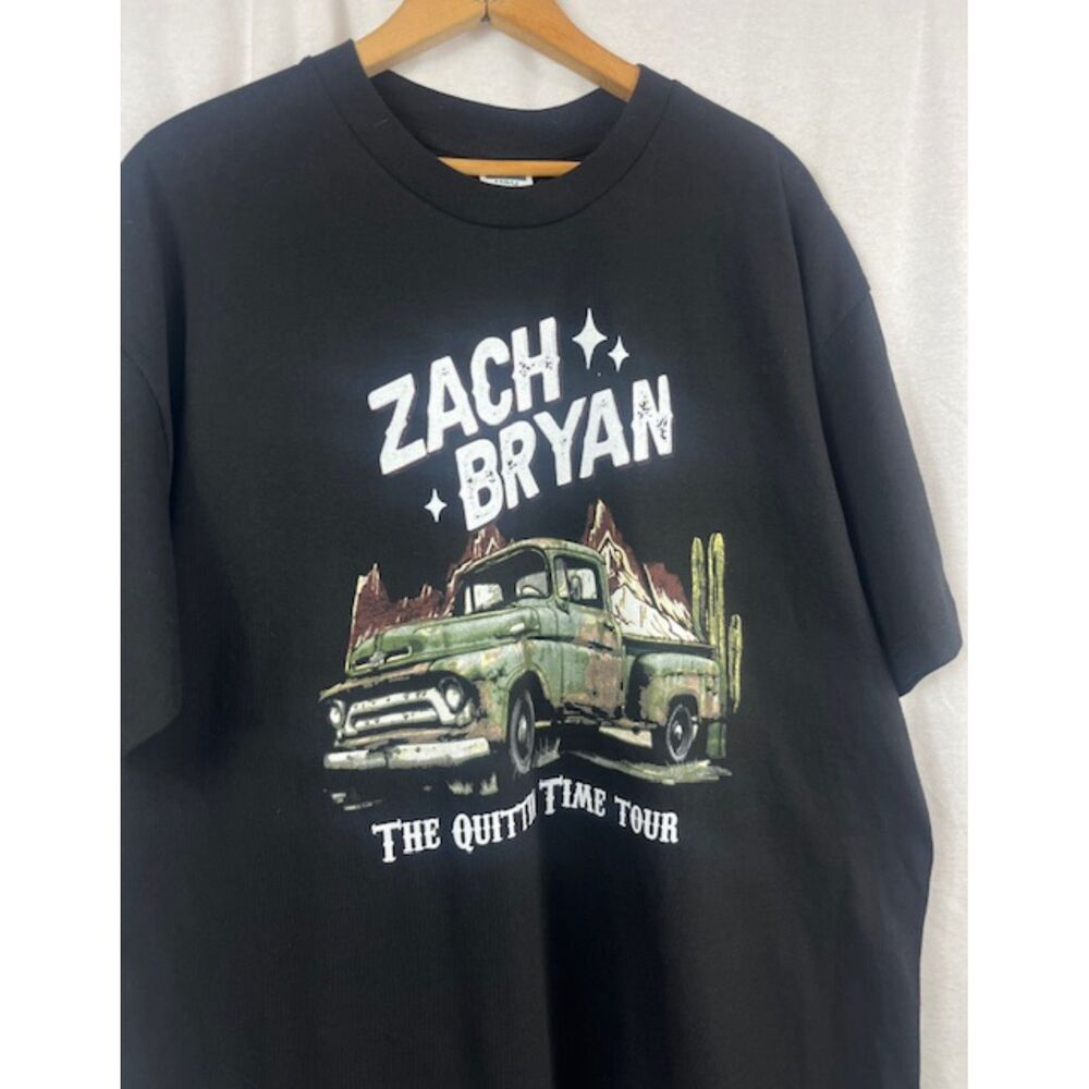 Zach Bryan Quittin Time 2024 Tour T shirt Adult size Large Band Tee Music